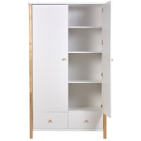 Шкаф распашной Polini Kids Simple двухсекционный с ящиками 0002770.31 (белый/натуральный)