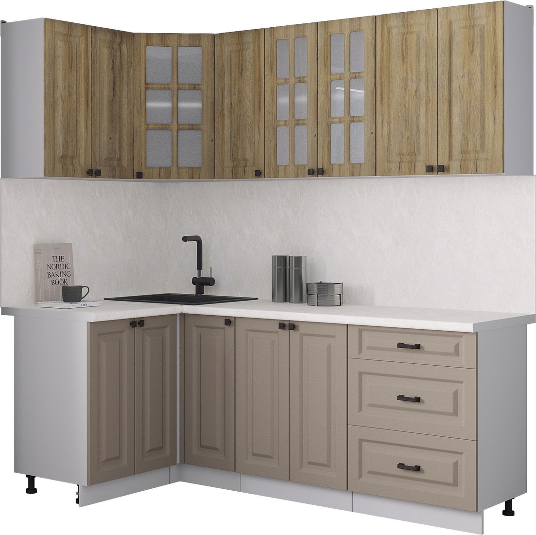 

Готовая кухня Интерлиния Мила Деко 1.2x2.1 (луна/дуб вотан/опал светлый)