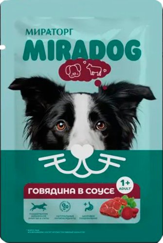 

Консервированный корм для собак Мираторг Для взрослых собак всех пород с говядиной 75 г