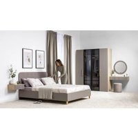 Кровать Mobi Амьен 11.44 160x200 (белый PE шагрень/веллюто капучино AG 707 ПВХ)