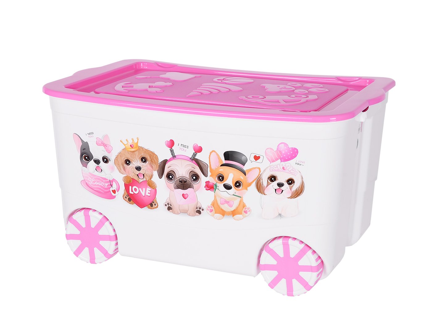 

Ящик для хранения Эльфпласт KidsBox (белый/розовый)