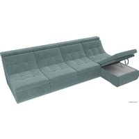 Модульный диван Лига диванов Холидей люкс 105554 (велюр, бирюзовый)