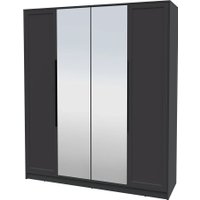 Шкаф распашной Интерлиния Концепт Тренд КТ-Ш4(з) (антрацит/пепел)