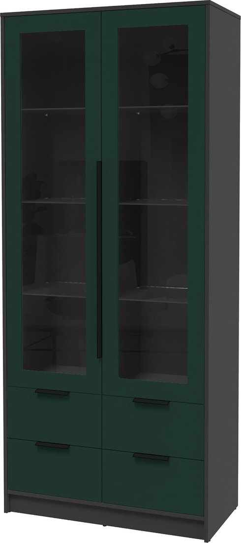 

Шкаф-витрина Интерлиния Концепт КТ-ШВ2 Глосс (антрацит/изумруд)