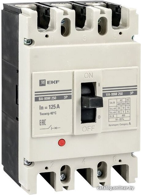 

Выключатель автоматический EKF PROxima ВА-99М 250125А 3P 35кА mccb99-250-125m