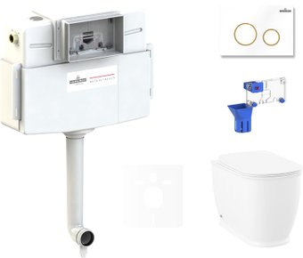 Унитаз приставной Lavinia Boho Relfix Bell Pro 5 в 1 87551013 (белый/золотистый пластик)