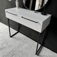 Консольный стол Shtabe Gross 6111 (RAL 9003/белый/черный/ручка черная)