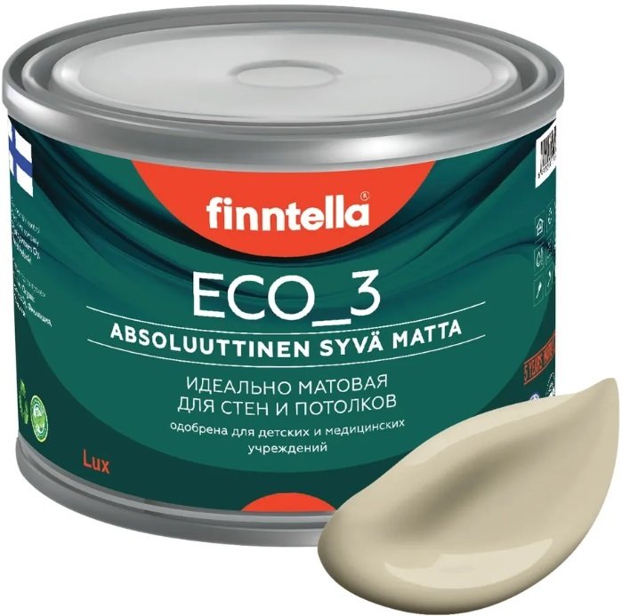 

Краска Finntella Eco 3 Wash and Clean Kevyt Savi F-08-1-3-LG154 2.7 л (бежевый)