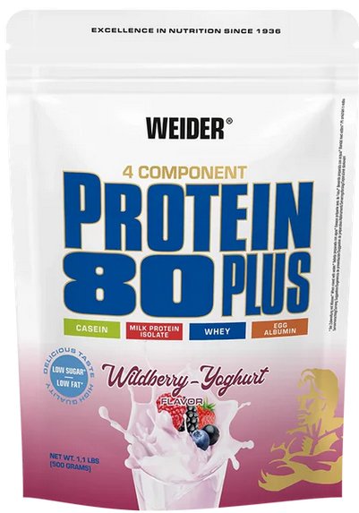 

Протеин сывороточный (изолят) Weider Protein 80+ (лесные ягоды/йогурт, 500 г)