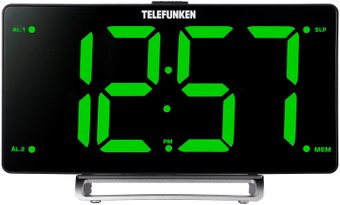 Настольные часы TELEFUNKEN TF-1711U (черный/зеленый)
