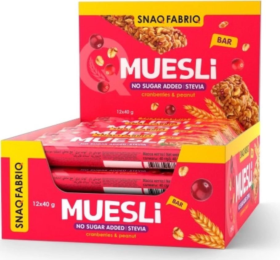 

Протеиновый батончик Snaq Fabriq Muesli (45 г, клюква и арахис)