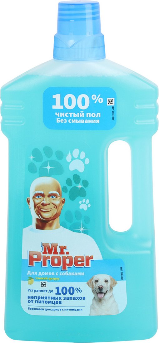 Средство для пола Mr. Proper Для домов с собаками Свежий цитрус 1 л