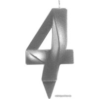Свеча для торта Мультидом Грань Цифра 4 МС5-24 (хром)