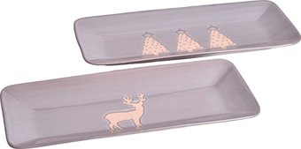 Набор десертных тарелок Arya Christmas Siberia 8680943243072 (2шт, серый)