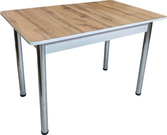 Кухонный стол СВД Юнио 120-150x75 056.П24.Х (дуб вотан/хром)