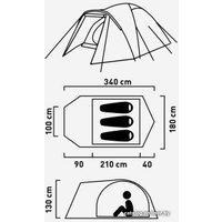Кемпинговая палатка Northland Valley Luxe 3 (светло-серый)