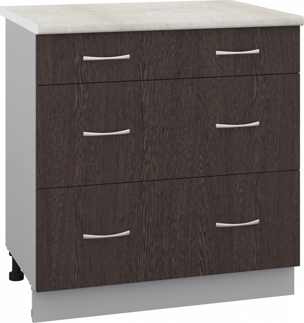 

Шкаф напольный Кортекс-мебель Корнелия Лира НШ80р3ш (венге/королевский опал)