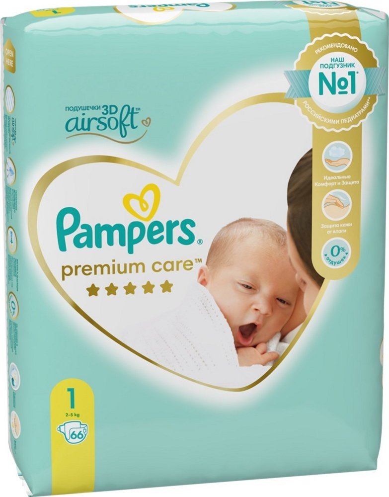 

Подгузники Pampers Premium Care 1 Newborn (66 шт)