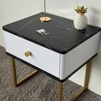 Тумба Shtabe Royal 5301 эко (мрамор неро/золото/р.золото)