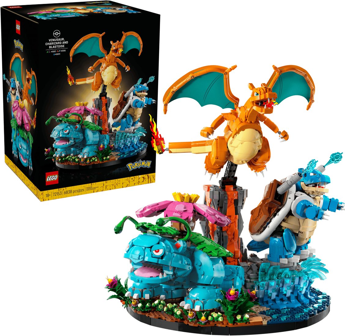 Конструктор LEGO Pokemon 72153 Венузавр, Чаризард и Бластойз