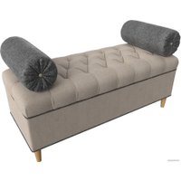 Банкетка Лига диванов Глория 113684 (рогожка бежевый/серый/серый)