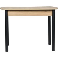 Кухонный стол ВВР Раздвижной (дуб крафт золотой/черный прямой, ЛДСП)