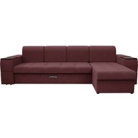 Угловой диван Сириус Лидер-13 с оттоманкой НПБ 330x165 (Eva 15 велюр темно-бордовый)