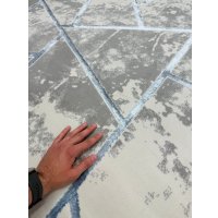 Ковер для жилой комнаты Radjab Carpet Амальфи Прямоугольник 01518B (2.4x3.4, C.Grey/L.Bule)