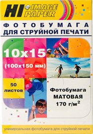 

Фотобумага Hi-Black Hi-Image матовая 10x15, 170 г/м2, 50 л [A2029]