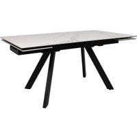Кухонный стол Аврора Монако New 1600/2240x900 (камень белый Greys White/черный матовый)
