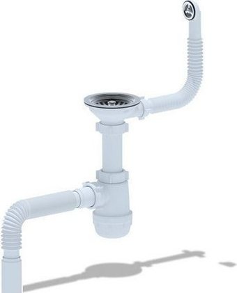 Сифон Granrus S 501 для мойки из искусственного камня с круглым переливом