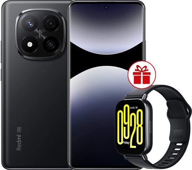 Xiaomi Redmi Note 14 Pro+ 5G 8GB/256GB wersja międzynarodowa (czarny) + smartwatch Xiaomi Redmi Watch 5 Active (czarny) w promocji