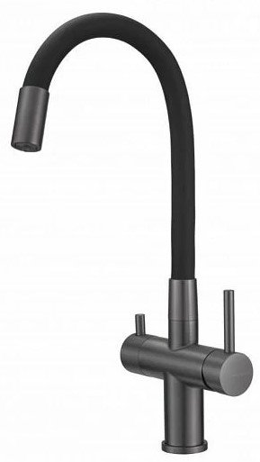 Смеситель Milacio Ultra 560 MCU.560.GM (черный/вороненая сталь)