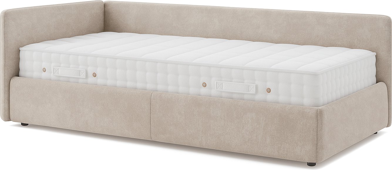 

Кровать-тахта Sonit Nicole левый 90x200 велюр River (01 крем)