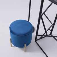 Пуфик AksHome Boot (синий велюр/золото)