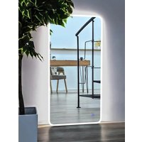 Зеркало с подсветкой  eMZe Smartphone 50x100 LED.UV.SMART.50.100.BEL (белый с УФ-окантовкой и подсветкой)