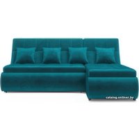 Угловой диван Мебель-АРС Дубай (бархат сине-зеленый Star Velvet 43 Black Green)