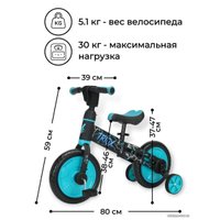 Беговел-велосипед Bubago Triox BG110-2 (черный/синий)