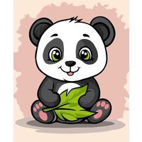 Картина по номерам Wizardi Милая панда MINI305