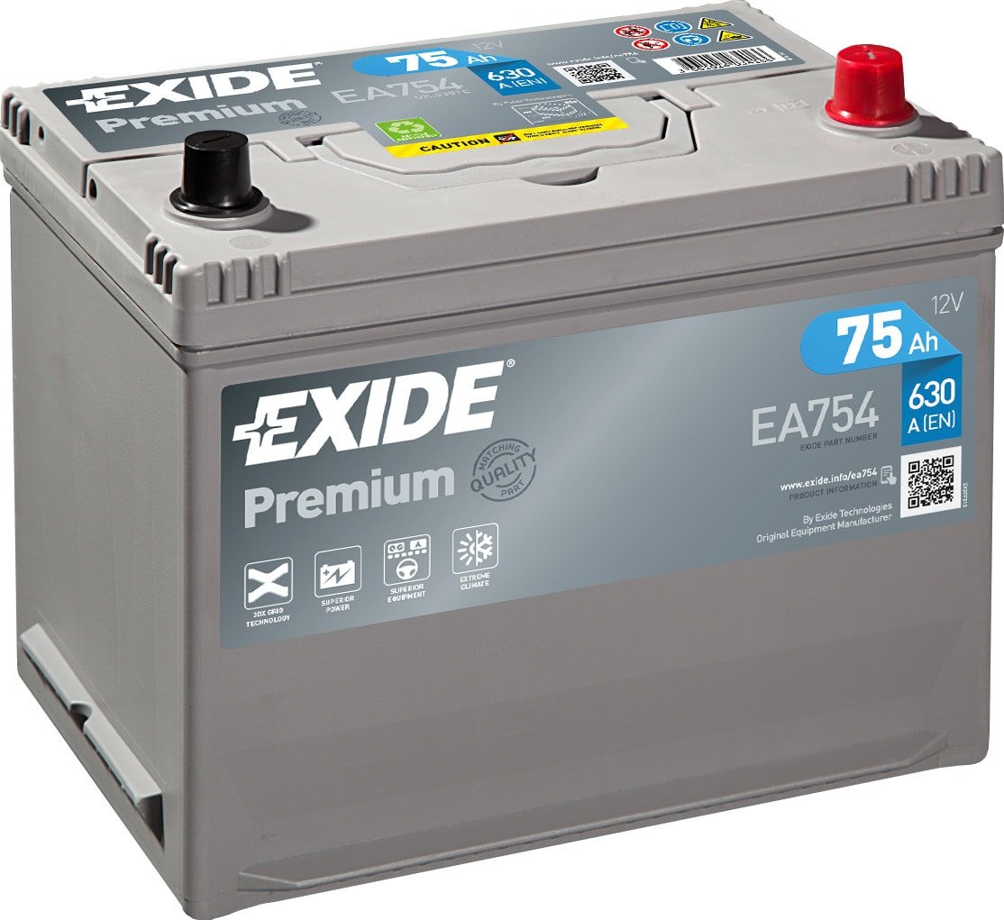 

Автомобильный аккумулятор Exide Premium EA754 (75 А/ч)