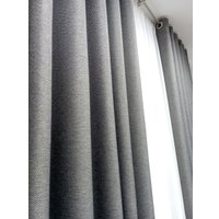 Комплект штор Модный текстиль Рогожка R-19 300x240 (2 шт, темно-серый), люверсы серебро матовое