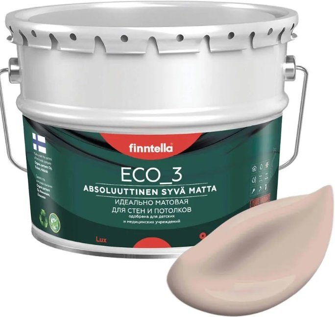 

Краска Finntella Eco 3 Wash and Clean Kerma F-08-1-9-LG177 9 л (св.-бежевый)