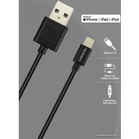 Кабель Canyon MFI-1 CNS-MFICAB01B USB Type-A - Lightning (1 м, черный)