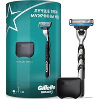 Подарочный набор Gillette Mach3 1 сменная кассета + чехол