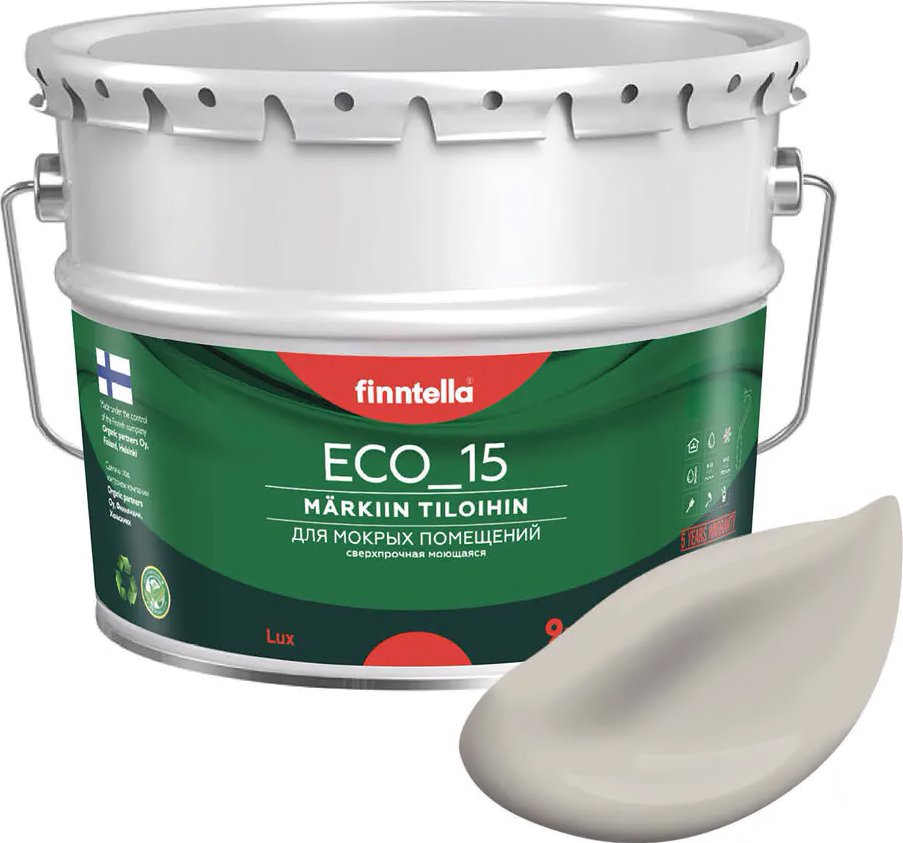 

Краска Finntella Eco 15 Sansa F-10-1-9-FL083 9 л (серо-бежевый)