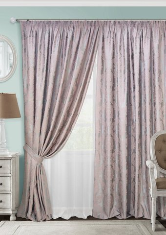 Комплект штор Эскар Vera 123527671 2x2.7 м (серо-розовый/белый)