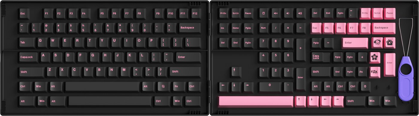 

Набор кейкапов Akko Black & Pink Cherry Profile Keycaps 229 шт