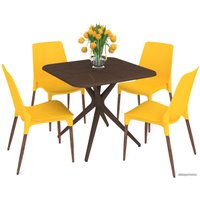 Обеденная группа Sheffilton SHT-DS207 (коричневый/желтый/темный орех)