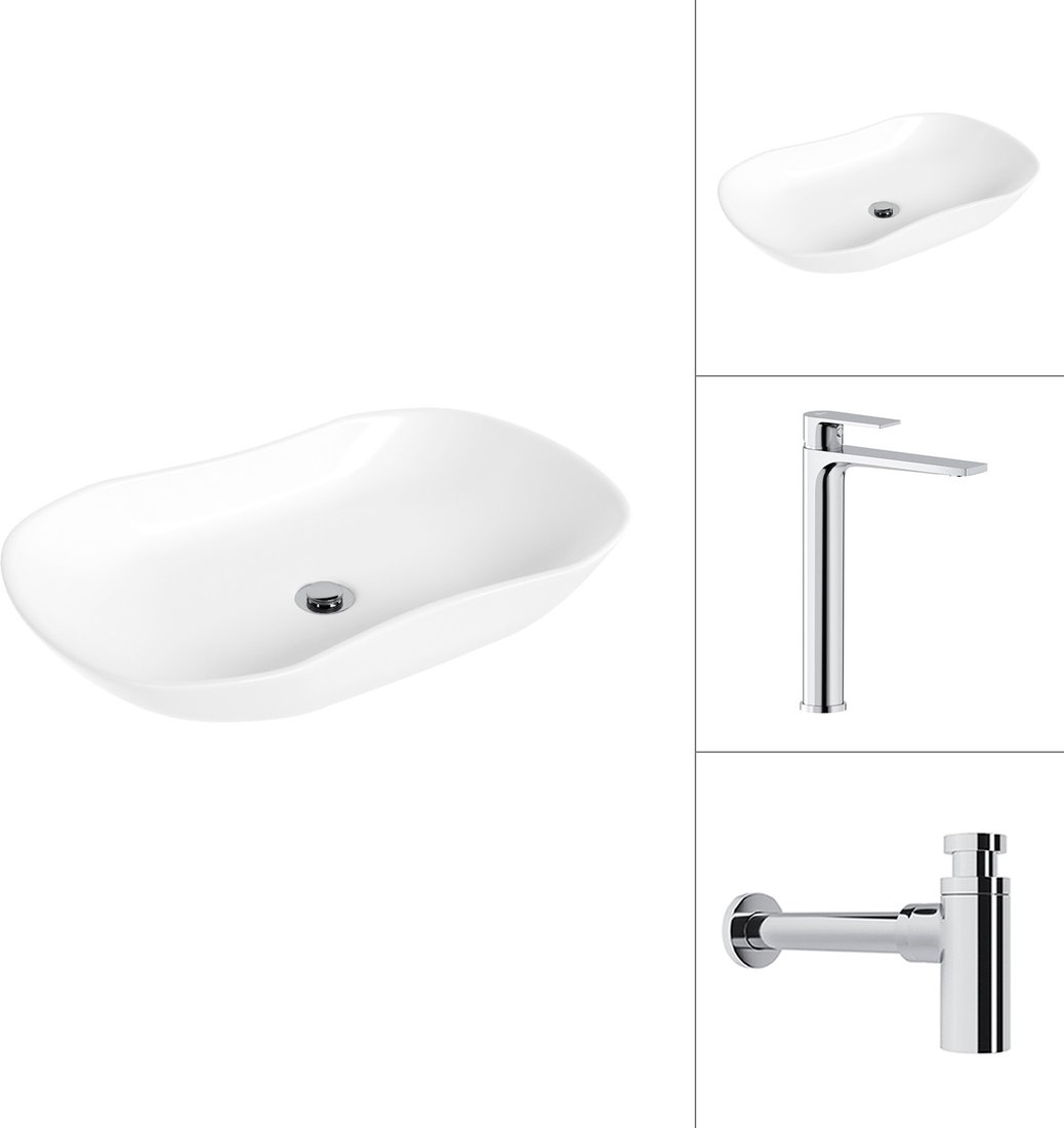 

Умывальник Lauter 21570 + Reef 21CK8678C с сифоном 21635CH (хром)