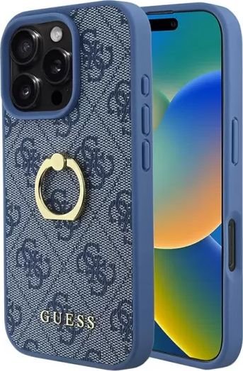 

Чехол для телефона Guess PU 4G + Ring для iPhone 16 Pro GUHCP16L4GMRBL
